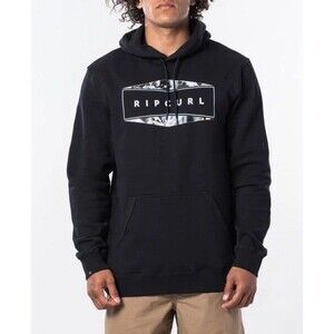 Ripcurl Hoodie Mens Large Black Surfer Beach Classic Sweatshirt Logo